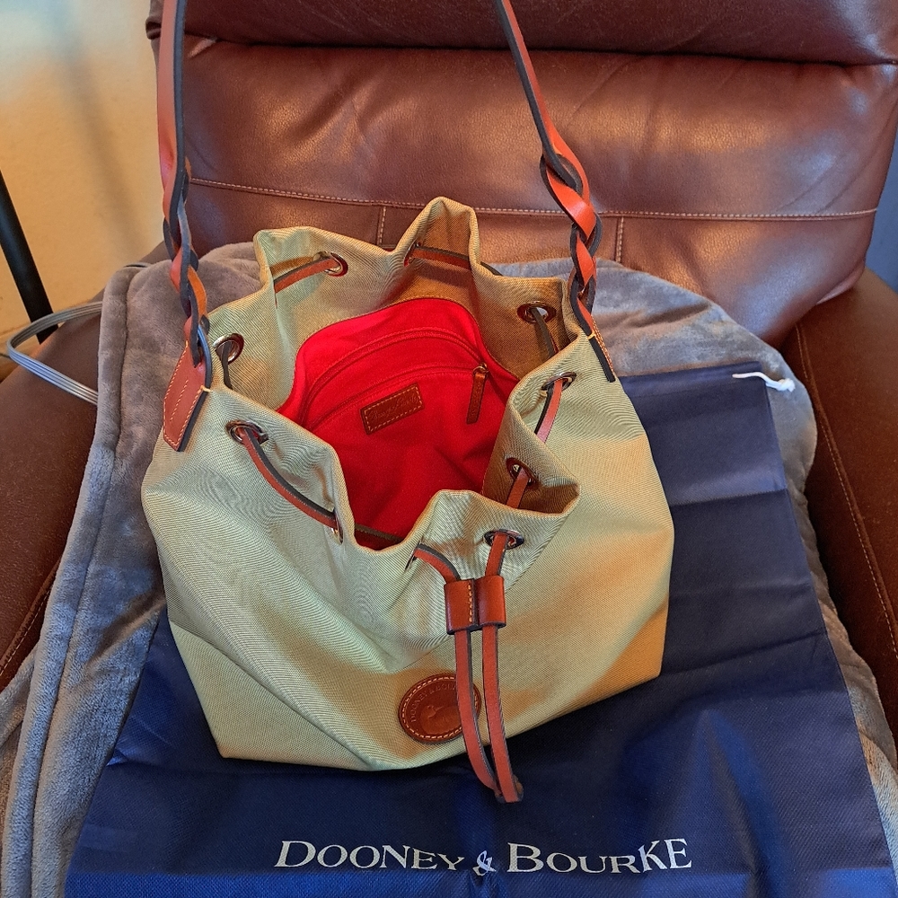 Dooney & Bourke drawstring khaki purse